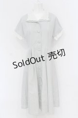 F&A / ハンカチカットワーク衿ワンピース  サックス O-25-04-30-2021-LO-OP-IG-OS