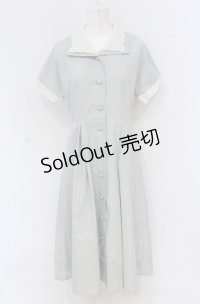 F&A / ハンカチカットワーク衿ワンピース  サックス O-25-04-30-2021-LO-OP-IG-OS