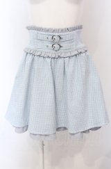 Ank Rouge / ハートベルト千鳥スカート  サックス O-25-04-30-2189-CA-SK-IG-OS