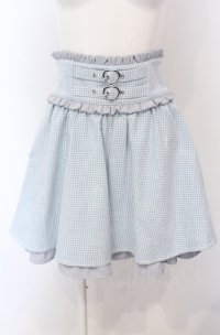 Ank Rouge / ハートベルト千鳥スカート  サックス O-25-04-30-2189-CA-SK-IG-OS