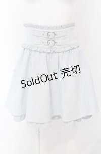 Ank Rouge / ハートベルト千鳥スカート  サックス O-25-04-30-2189-CA-SK-IG-OS