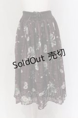 Secret Honey / シャドーチェック花柄ミディスカート  ワイン O-25-04-30-2022-CA-SK-IG-OS