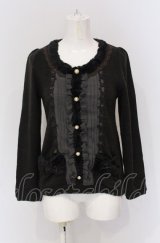 axes femme / ファー配色シフォンタックニット  ダークブラウン O-25-04-30-2025-AX-TO-IG-OS
