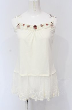 画像1: axes femme / ローズガーデンロングキャミ M アイボリー O-25-04-30-2028-AX-TO-IG-OS