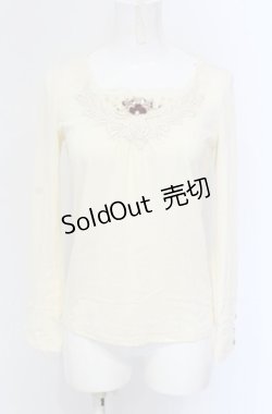 画像1: axes femme / プチ薔薇インナーカットソー M アイボリー O-25-04-30-2029-AX-TO-IG-OS