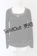 axes femme / はしごレース薔薇インナーカットソー M クロ O-25-04-30-2031-AX-TO-IG-OS