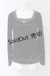 axes femme / はしごレース薔薇インナーカットソー M クロ O-25-04-30-2031-AX-TO-IG-OS