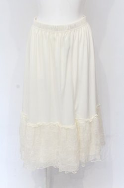 画像1: axes femme / 繊細レースミディ丈ペチスカート M アイボリー O-25-04-30-2032-AX-SK-IG-OS