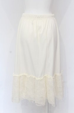 画像2: axes femme / 繊細レースミディ丈ペチスカート M アイボリー O-25-04-30-2032-AX-SK-IG-OS