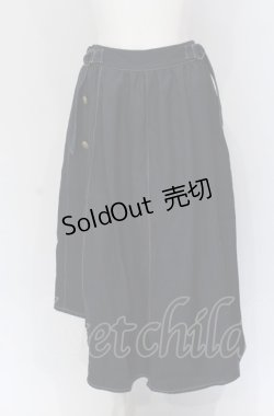画像1: axes femme / サイド釦アシンメトリースカート M ネイビー O-25-04-30-2033-AX-SK-IG-ZI