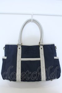 axes femme / 刺繍入りナイロンバッグ  ネイビー O-25-05-03-004-AX-BG-OW-ZT-K021