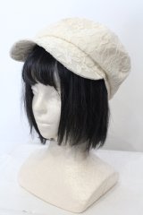axes femme POETIQUE / プレート付きレースキャスケット 57.5ｃｍ キナリ O-25-05-03-006-AX-AC-OW-OS