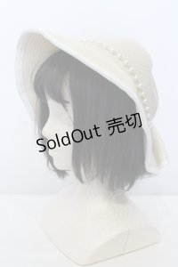 axes femme / パール付き雑材UVハット  キナリ O-25-05-03-007-AX-AC-OW-ZT-K007