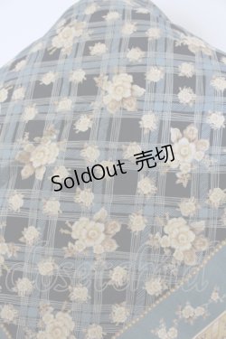 画像2: WONDERFUL WORLD / ストール  花柄チェックアオ O-25-05-03-012-LO-ZA-OW-OS