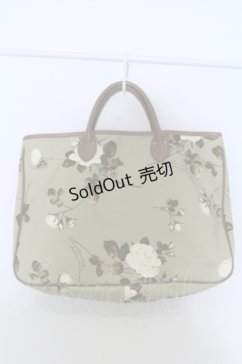 画像1: 【SALE】PINK HOUSE / 薔薇柄トートバッグ  グリーン O-25-05-03-013-LO-BG-OW-ZTK021 (1)