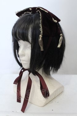 画像1: axes femme kawaii / タッセル付リボンヘッドドレス  ボルドー O-25-05-03-020-AX-AC-IG-OS