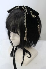 axes femme kawaii / タッセル付リボンヘッドドレス  クロ O-25-05-03-021-AX-AC-IG-OS