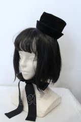 Victorian maiden / ベルベットミニハット  クロ O-25-05-03-024-CL-ZA-IG-OS