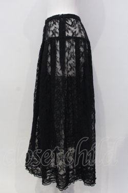 画像3: KANEKO ISAO / はしごレース使い刺繍レーススカート  クロ O-25-05-05-029-EL-SK-OW-OS