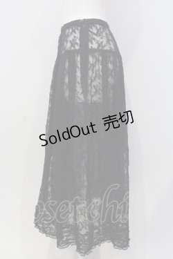 画像3: KANEKO ISAO / はしごレース使い刺繍レーススカート  クロ O-25-05-05-029-EL-SK-OW-ZI