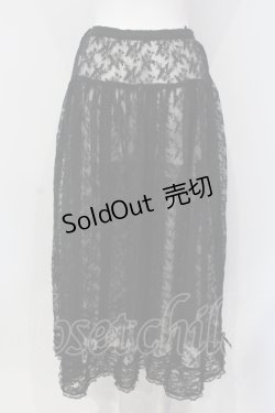 画像4: KANEKO ISAO / はしごレース使い刺繍レーススカート  クロ O-25-05-05-029-EL-SK-OW-ZI
