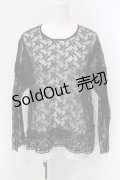 KANEKO ISAO / はしごレース使い刺繍レースブラウス  クロ O-25-05-05-030-EL-BL-OW-OS