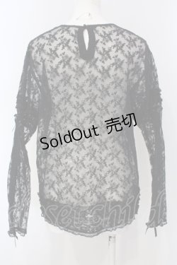 画像4: KANEKO ISAO / はしごレース使い刺繍レースブラウス  クロ O-25-05-05-030-EL-BL-OW-OS