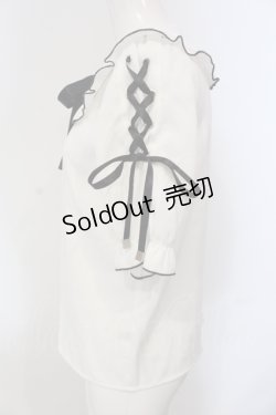 画像2: MA*RS / 袖スピンドル丸襟ブラウス  シロ×クロ O-25-05-05-035-EL-BL-OW-OS