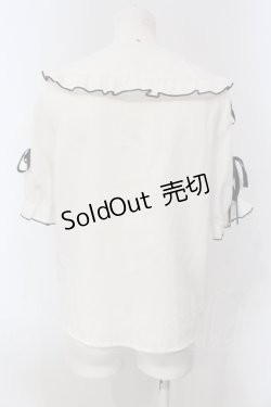 画像3: MA*RS / 袖スピンドル丸襟ブラウス  シロ×クロ O-25-05-05-035-EL-BL-OW-OS