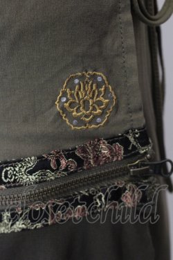 画像2: Ozz oneste / レイヤードチャイナ巻スカート  カーキグリーン O-25-05-05-036-OO-SK-IG-OS