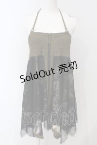 Ozz Croce / 和柄チュールランダムスカート  カーキブラウン O-25-05-05-037-OO-SK-IG-OS