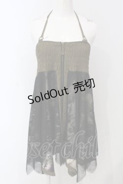 画像1: Ozz Croce / 和柄チュールランダムスカート  カーキブラウン O-25-05-05-037-OO-SK-IG-OS