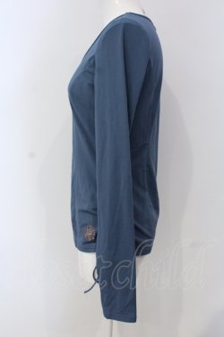 画像3: Ozz oneste / 裏起毛ギャザーカットソー  ブルー O-25-05-05-040-OO-TO-IG-OS