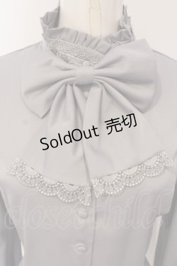画像2: Sheglit / スタンドカラーリボンジャボブラウス M グレー O-25-05-05-042-EL-BL-IG-OS
