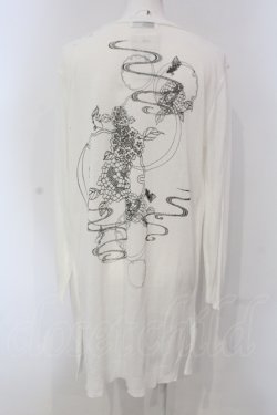 画像1: Ozz On / バックプリントカーディガン  ホワイト O-25-05-05-046-OO-TO-IG-OS