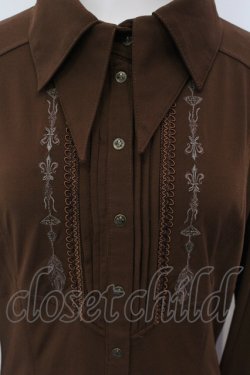 画像2: Rozen Kavalier / ダブルカラーシャツワンピース  ブラウン O-25-05-05-050-OO-OP-IG-OS