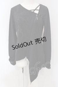 Ozz Croce / ジップ配色裏起毛クロスカットソー  グレー O-25-05-05-053-OO-TO-IG-OS