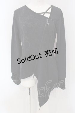 画像1: Ozz Croce / ジップ配色裏起毛クロスカットソー  グレー O-25-05-05-053-OO-TO-IG-OS