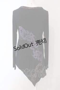 画像3: gouk / 龍プリントカットチュニック  ブラック×パープル O-25-05-05-058-GO-TO-IG-OS
