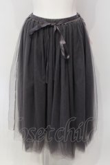 Maison de FLEUR / レイヤードチュールスカート  ライトグレー O-25-05-05-061-LO-SK-IG-OS
