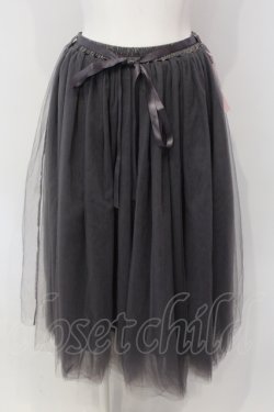 画像1: Maison de FLEUR / レイヤードチュールスカート  ライトグレー O-25-05-05-061-LO-SK-IG-OS