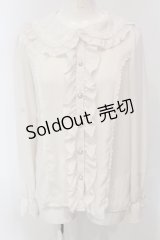 axes femme kawaii / ローズレースブラウス  シロ O-25-05-05-068-AX-BL-IG-OS