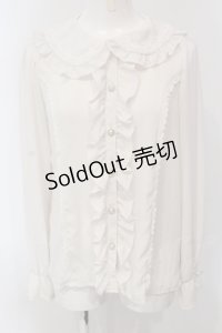 axes femme kawaii / ローズレースブラウス  シロ O-25-05-05-068-AX-BL-IG-OS