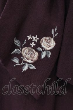 画像2: axes femme / 刺繍入りリボンロングブラウス M ワイン O-25-05-05-071-AX-BL-OW-OS