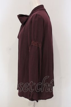 画像3: axes femme / 刺繍入りリボンロングブラウス M ワイン O-25-05-05-071-AX-BL-OW-OS