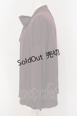 画像3: axes femme / 刺繍入りリボンロングブラウス M ワイン O-25-05-05-071-AX-BL-OW-OS