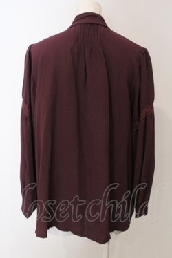 画像4: axes femme / 刺繍入りリボンロングブラウス M ワイン O-25-05-05-071-AX-BL-OW-OS