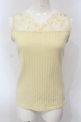 axes femme / 繊細レースタンク M キナリ O-25-05-05-072-AX-TO-OW-OS