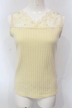 画像1: axes femme / 繊細レースタンク M キナリ O-25-05-05-072-AX-TO-OW-OS