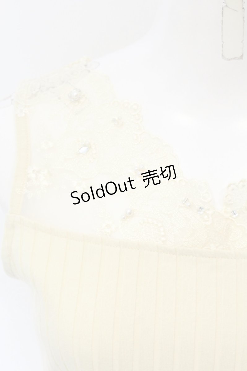 画像2: 【SALE】axes femme / 繊細レースタンク M キナリ O-25-05-05-072-AX-TO-OW-ZT508 (2)